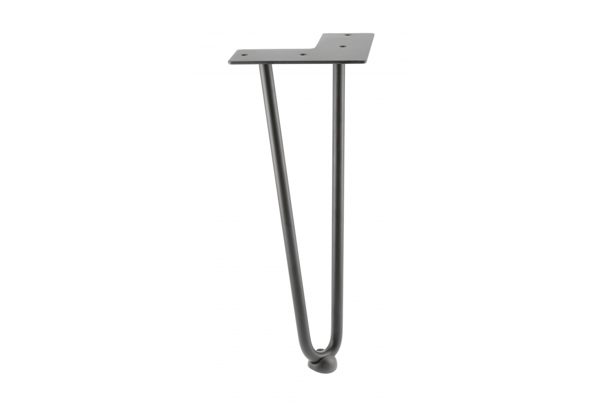 Hairpin ARTO leg with foot, 2 rods, 10 x 304 mm, black