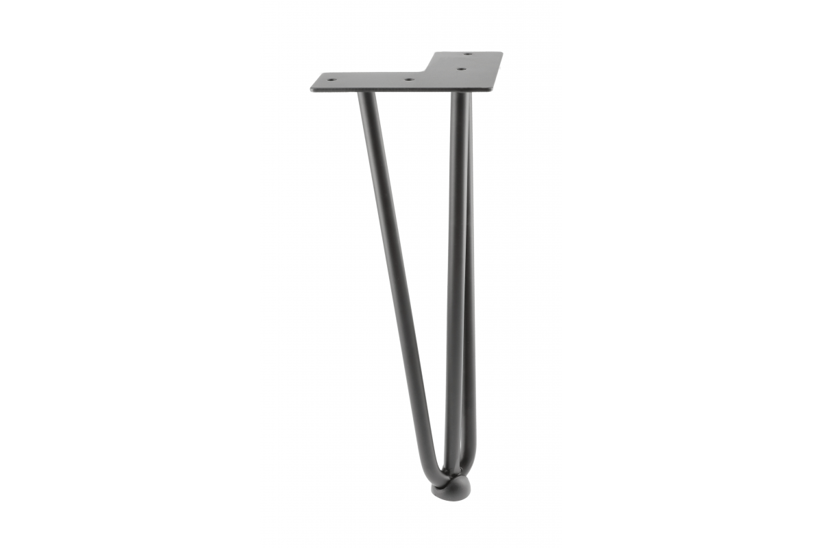 Hairpin ARTO leg with foot, 3 rods, 10 x 304 mm, black