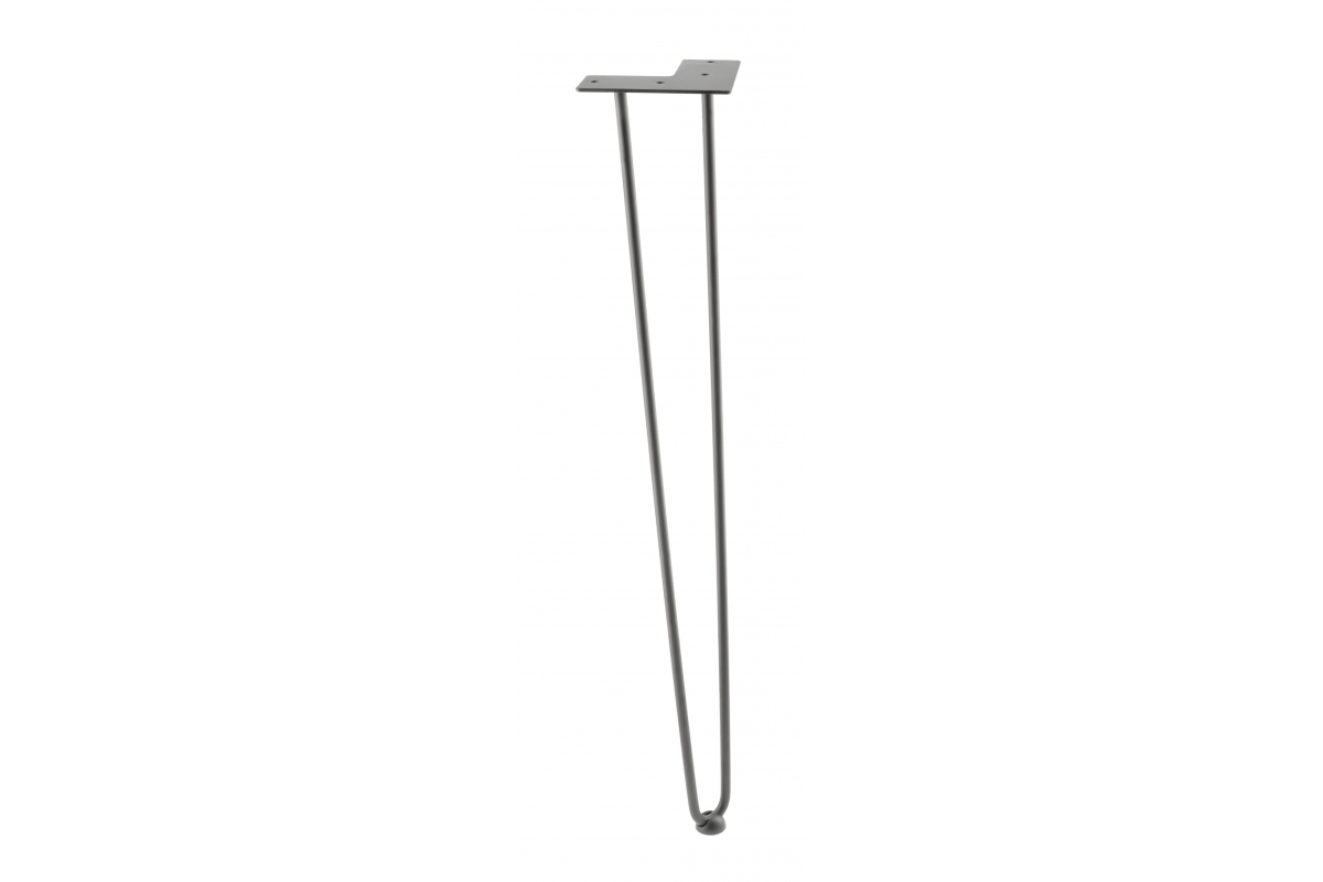 Hairpin ARTO leg with foot, 2 rods, 12 x 711 mm, black