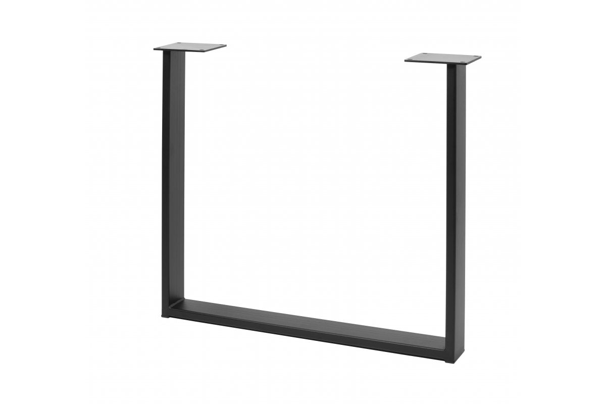 Table leg INDUSTRIA, 710 mm x 820 mm, rectangular, profile 80 x 20 mm, black