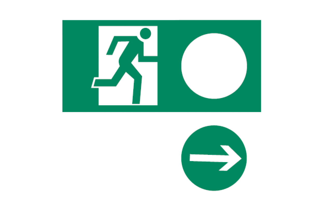 Emergency exit sign universal,150X300