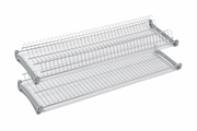 Dish rack, 500 mm, double-level 18 mm plate, 4 top mounted fasteners, w/out alu rods, 1 item