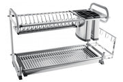 Self-standing two tier dish rack with organizer (inox)