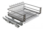 Drainer GTV MOVIX drawer, 600, soft-close, without guides, front fastening, anthracite