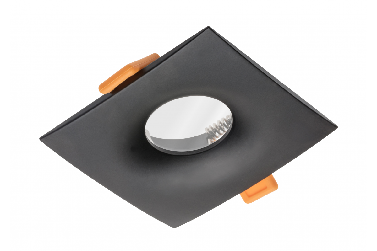 Ceiling spot fixture ALESSIO, IP54, square, black