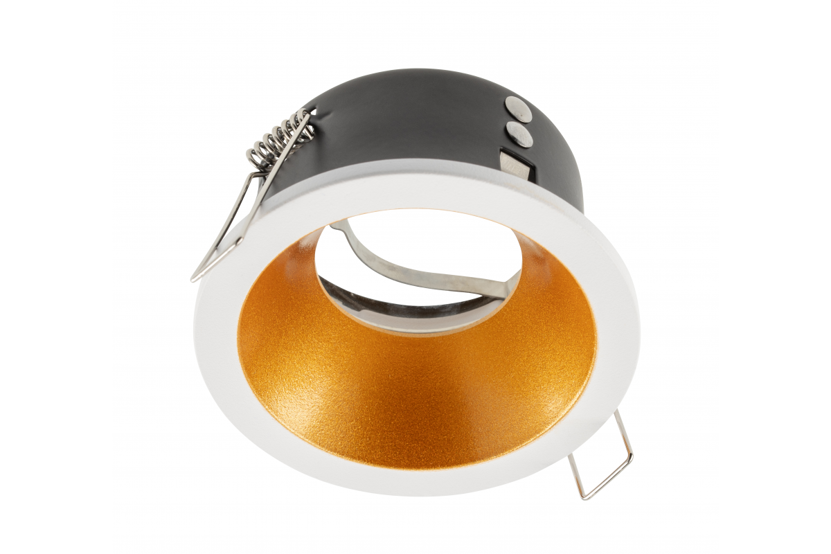 Ceiling spot fixture ELVA, IP54, round, ?85x45mm, white / copper