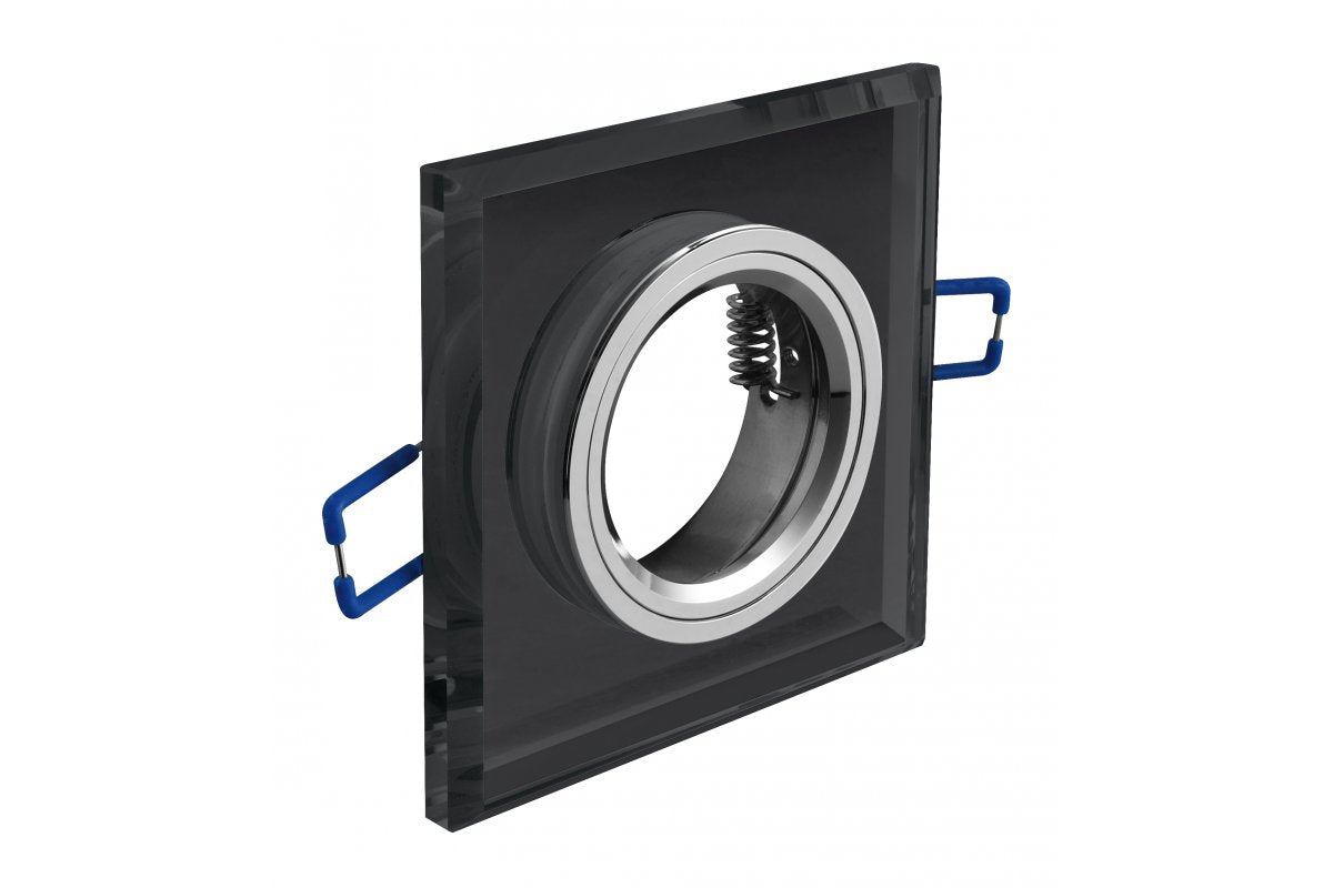 BRILLANTE ceiling spot luminaire, glass, black crystal, square