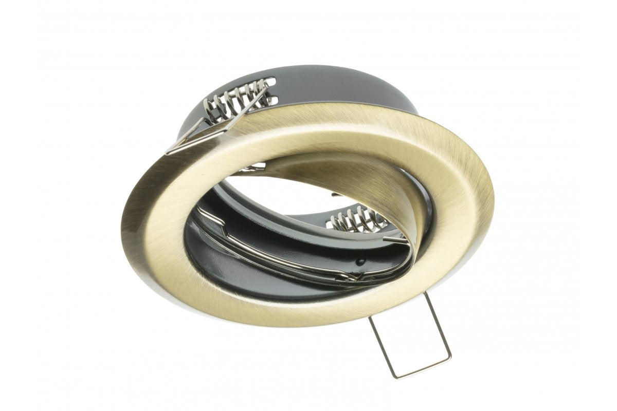 Ceiling spotlight PARMA III, IP20, round, old gold, angle adjustable