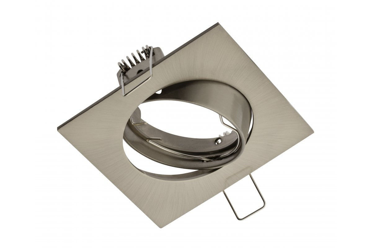PORTO-K ceiling spot luminaire, IP20, square, inox, angle-adjustable, TYPE DT10