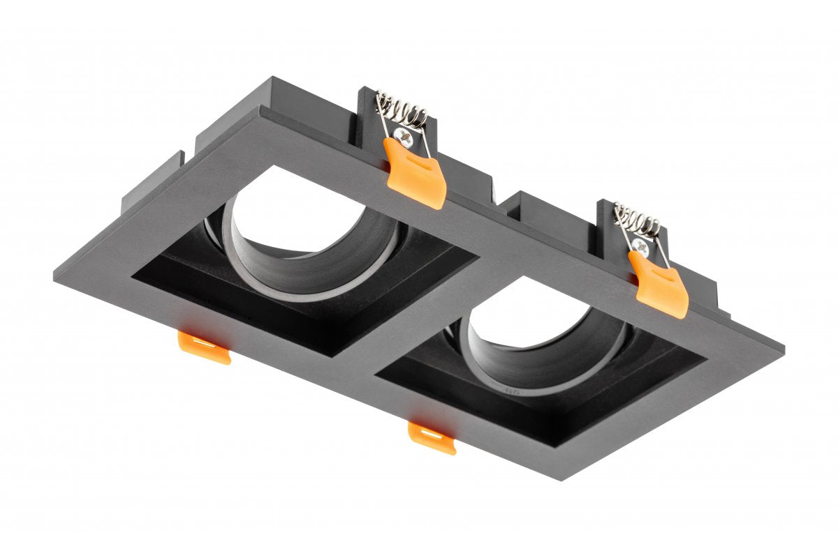 Ceiling spot light fixture RUBIO, 187x102mm, IP20, square, double, black