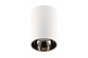 Ceiling luminaire ARIES, PC, 73x105mm, IP20, max 20W, round, white/black chrome