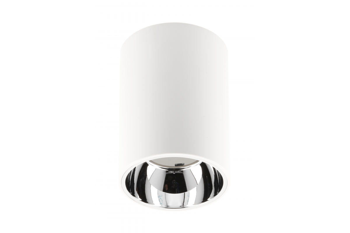 Ceiling luminaire ARIES, PC, 73x105mm, IP20, max 20W, round, white/chrome