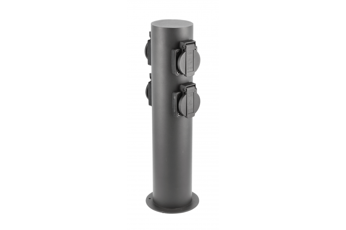 Garden post CORTA-P 36, IP54, AC220-240V, 50-60Hz, 4*Schucko socket, max.3500W, post, graphite