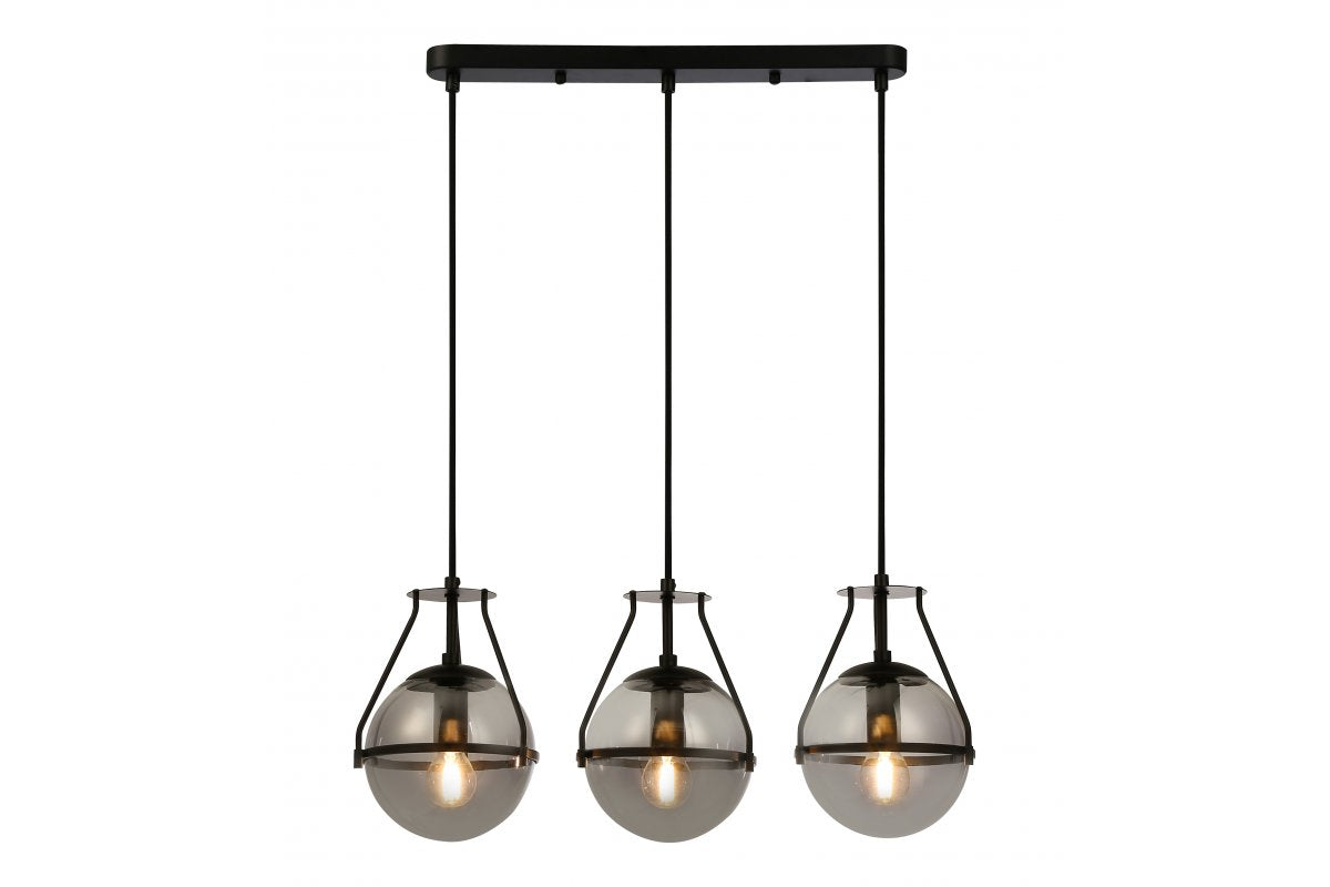 Ceiling luminaire DROP 3 , 7134, AC220-240V, 50/60Hz, 3*E27, max.25W, length 68 cm, black