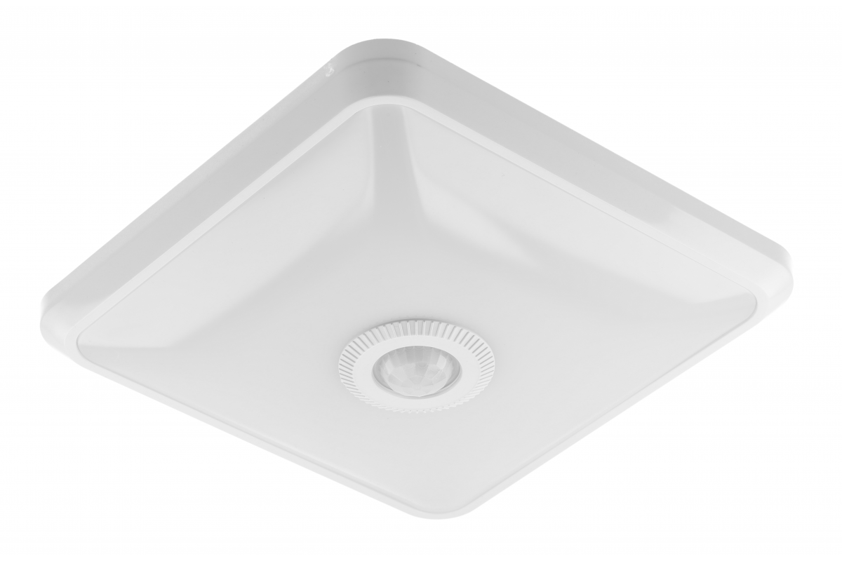 Ceiling light fixture ITALIA LED, square, with motion sensor,12W,900lm,IP20,AC220-240V,50/60Hz,360°,4000K