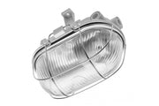 Bulkhead fixture SANGUESA KAM, max 40W, E27, AC220-240V, 50-60Hz, IP54, ABS/glass/metal grille, white housing