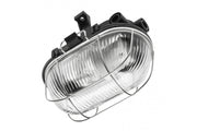 Bulkhead fixture SANGUESA KAM, max 40W, E27, AC220-240V, 50-60Hz, IP54, ABS/glass/metal grille, black