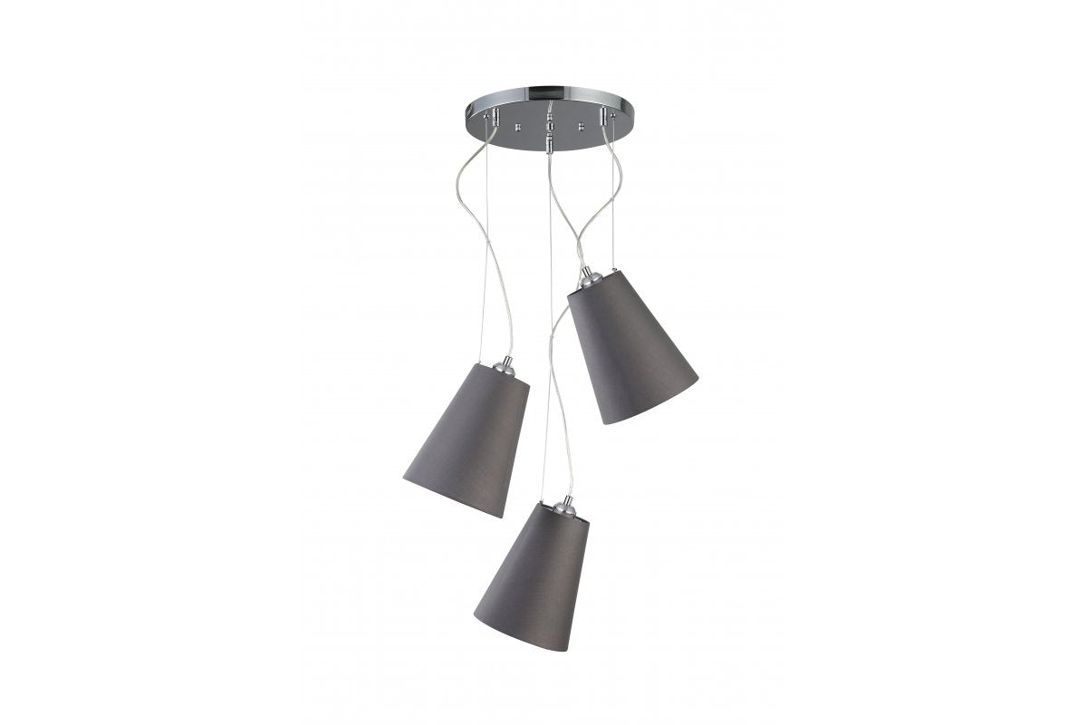 Ceiling luminaire KASEL 3, 6229, AC220-240V, 50/60Hz, 3*E27, max.40W, avg. 46 cm, grey