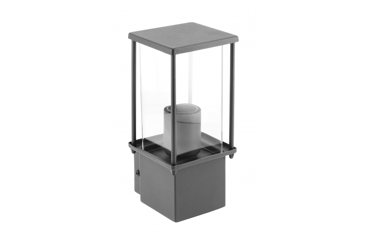Garden fixture KEMI-AU, E27, MAX.15W, IP44, AC220-240V, 50-60Hz, top straight wall lamp, graphite