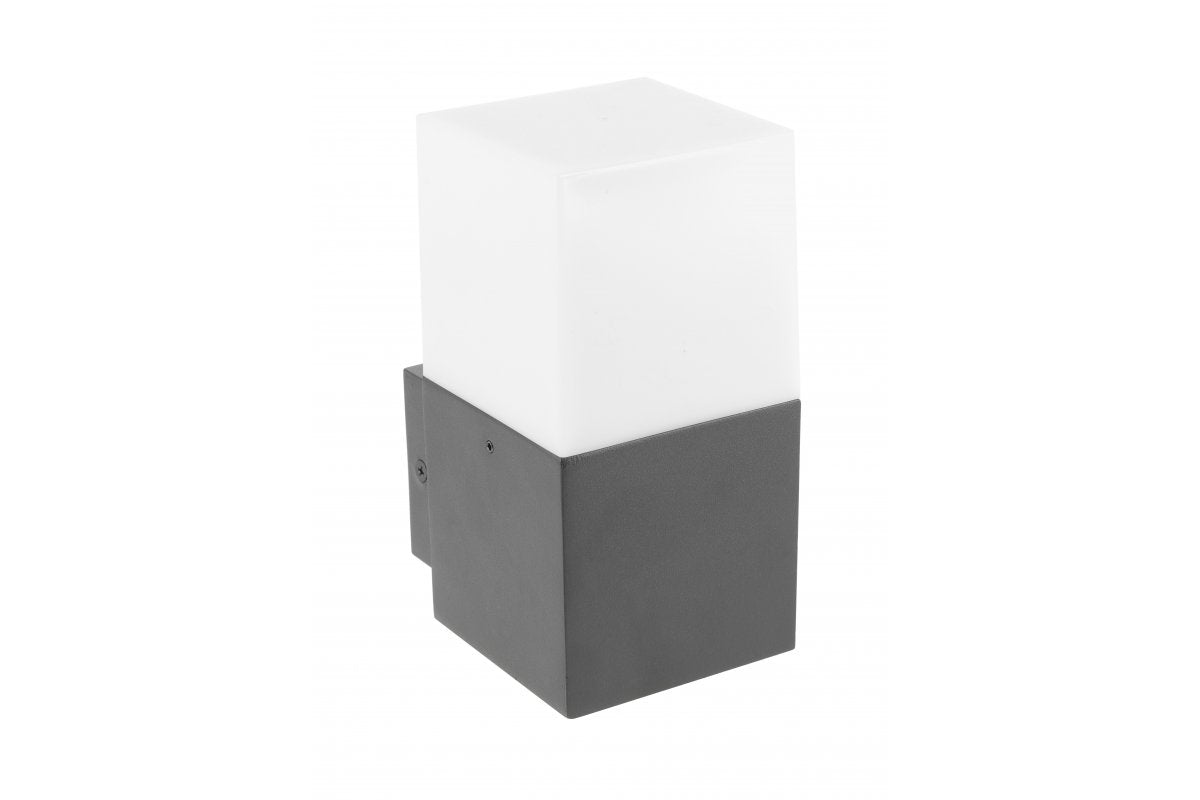 Garden fixture LARGO-AU, E27, MAX.15W, IP44, AC220-240V, 50-60Hz, top straight wall lamp, graphite