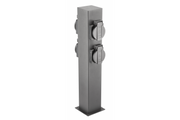 Garden post LARGO-P 36, IP44, AC220-240V,50-60Hz, 4*schuko socket, max.3500W, post, graphite