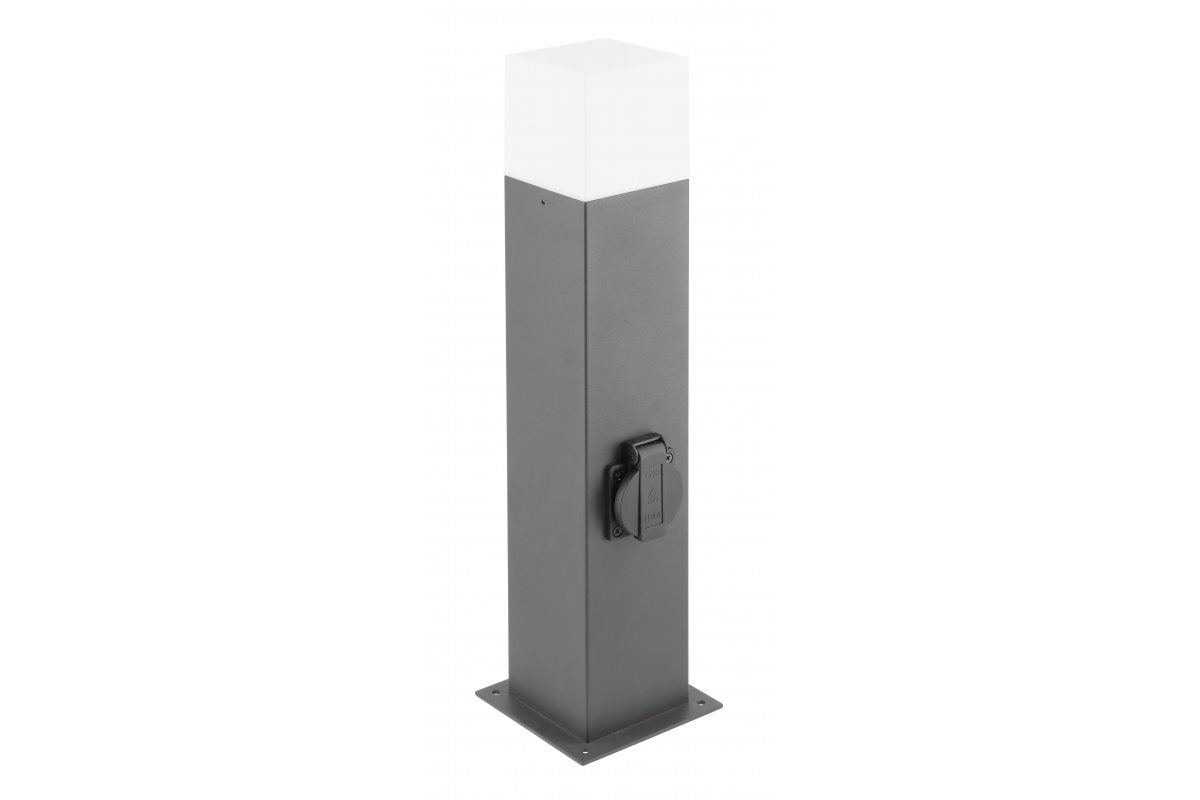 Garden fixture LARGO-P 50, E27, MAX.15W, IP44, AC220-240V, 50-60Hz, max. 2500W, mounting post, graphite