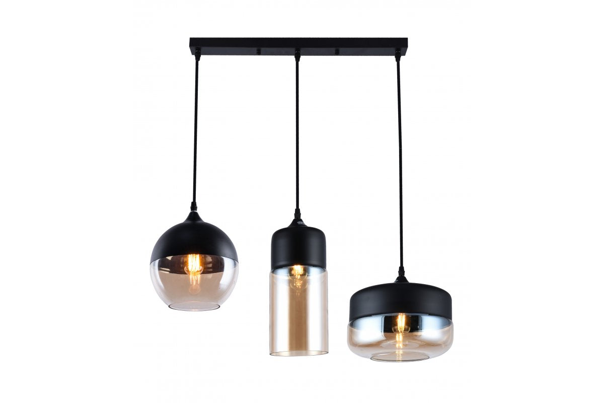 Ceiling fixture LENDER 3P,9270,AC220-240V,50/60Hz,1*E27, IP20, triple, black