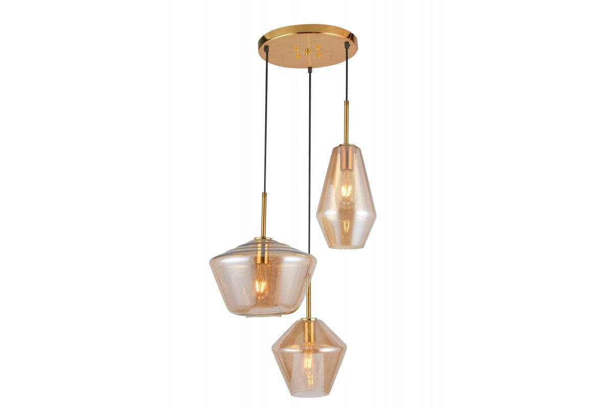 Ceiling fixture LIME 3P,7993,AC220-240V,50/60Hz,3*E27, IP20, Diameter 35 CM,triple,  gold