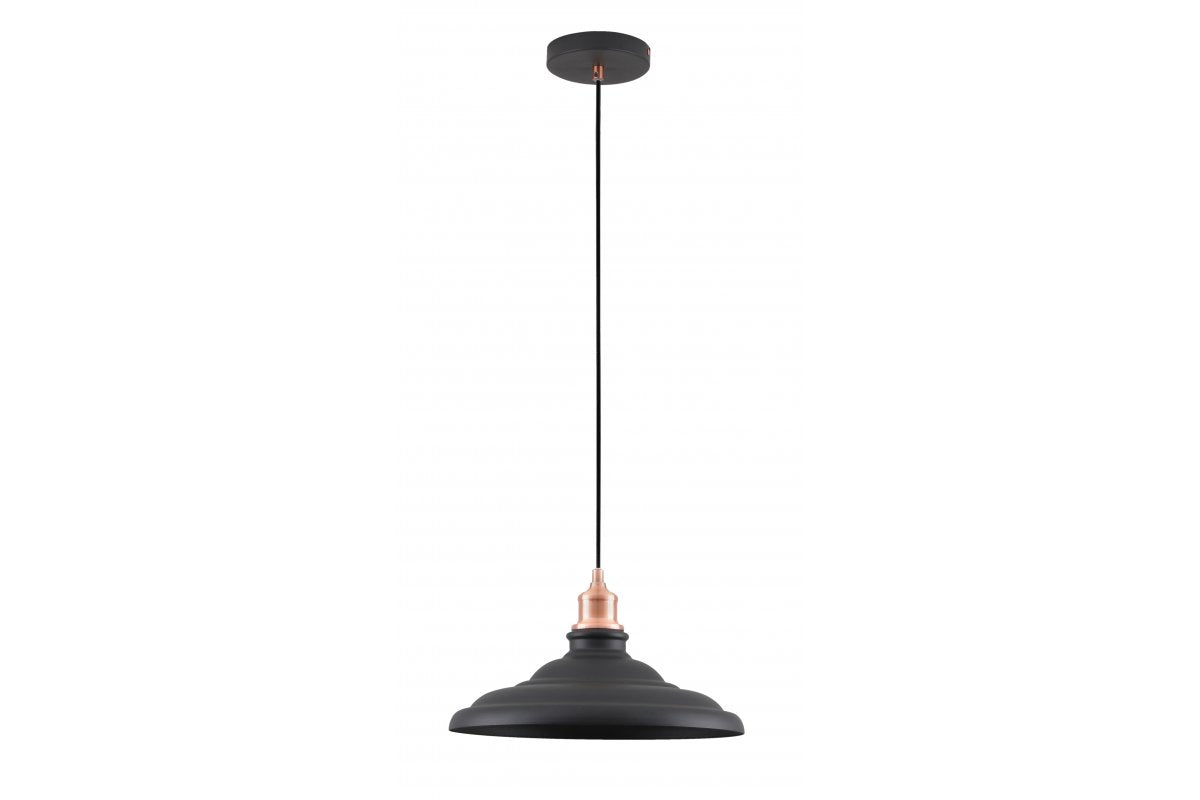 Ceiling fixture LORET L,9721 AC220-240V,50/60Hz,1*E27, max.40W,  Diameter 34,8 cm,IP20, single, black