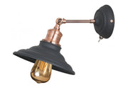 Lámpara de pared LORET+ con interruptor,7901,AC220-240V,50/60Hz,1*E27,máx.40W, Diámetro20cm, individual, negra