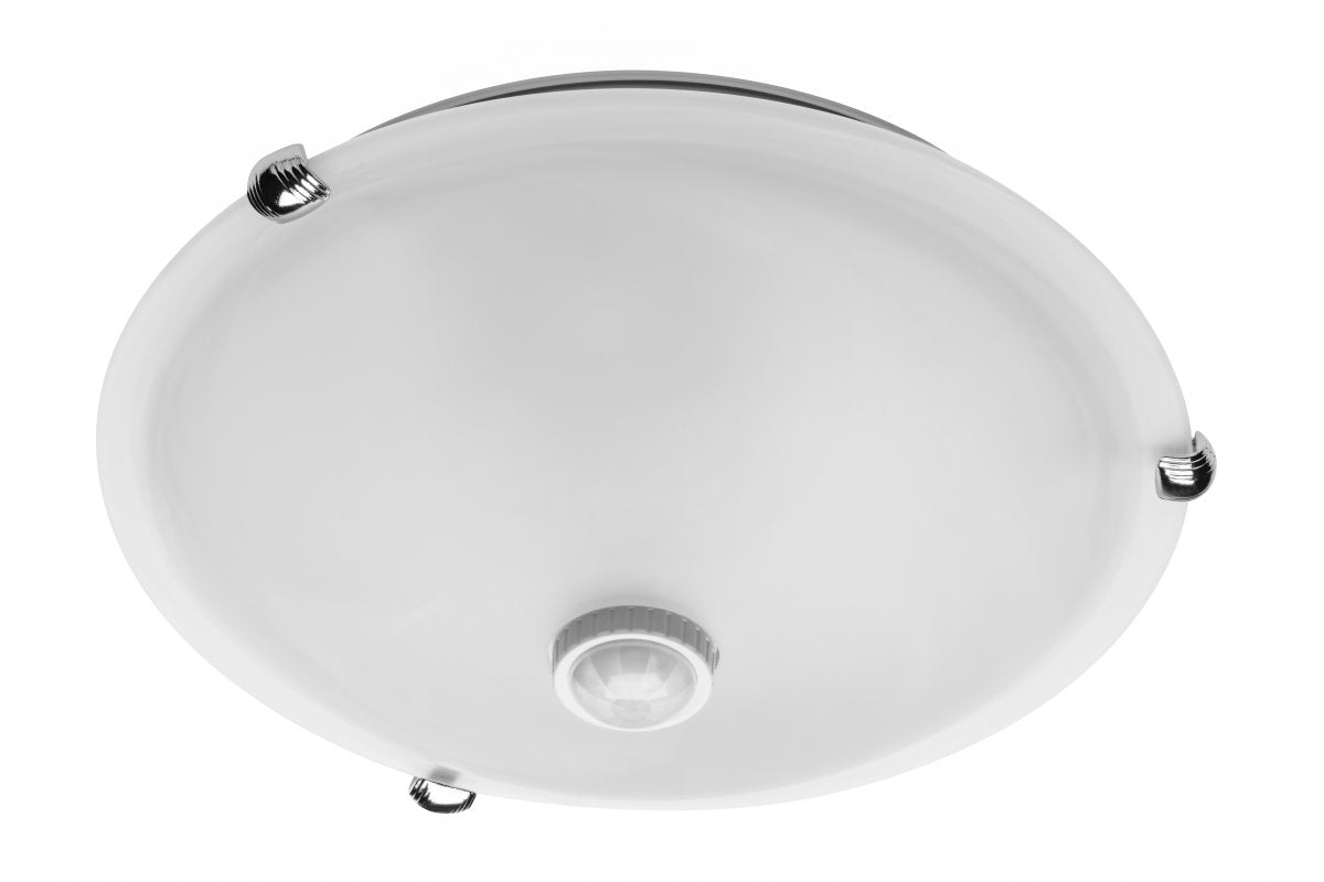 Ceiling fixture with sensor, max. 2x40W, E27,  AC220-240V, 50/60Hz, beam angle 360*, IP20, milky  cover, white housing