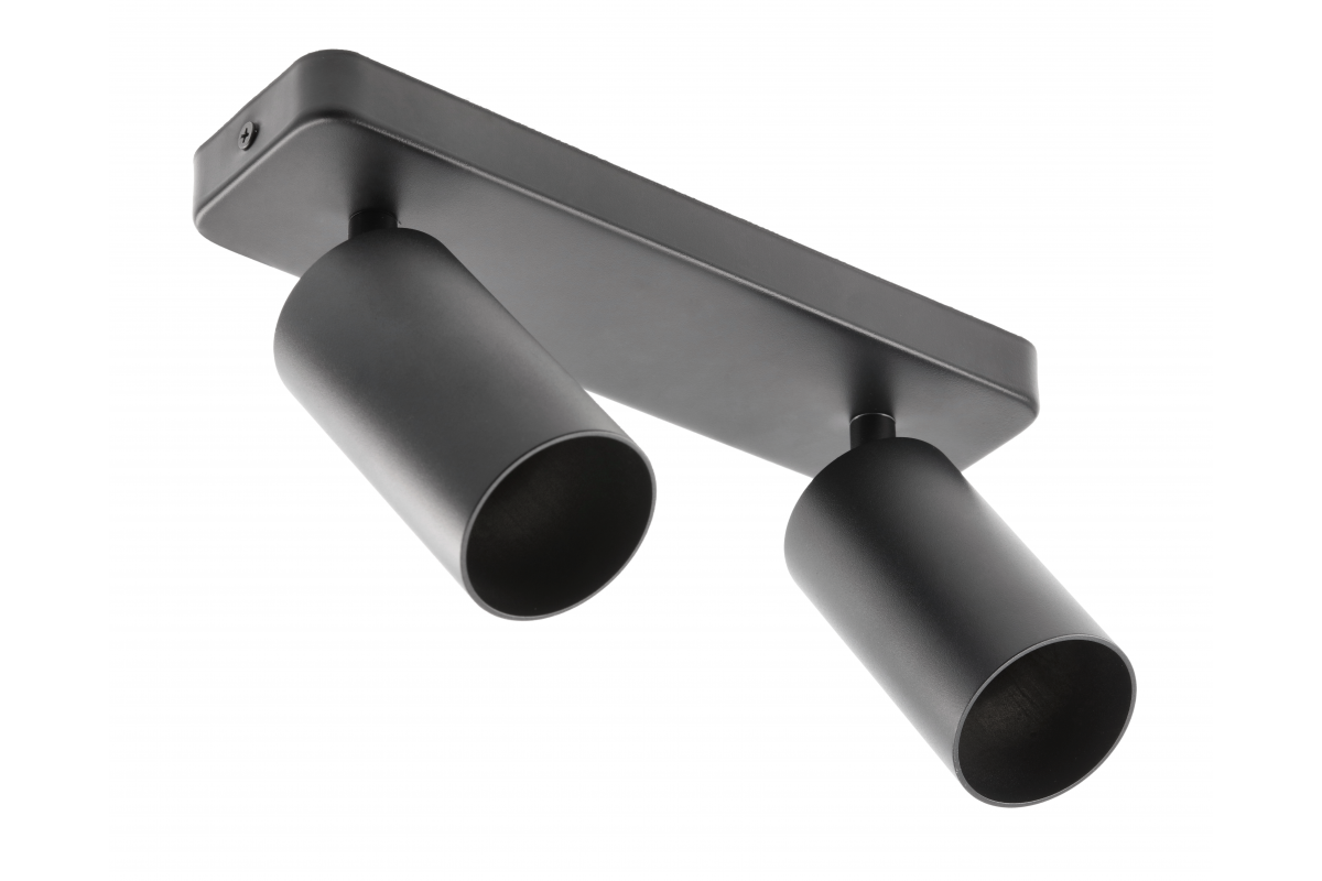 Ceiling luminaire SANTO BIS, aluminium, IP20, max. 20W*2, double, round, black