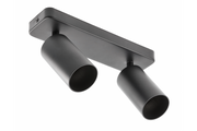 Ceiling luminaire SANTO BIS, aluminium, IP20, max. 20W*2, double, round, black