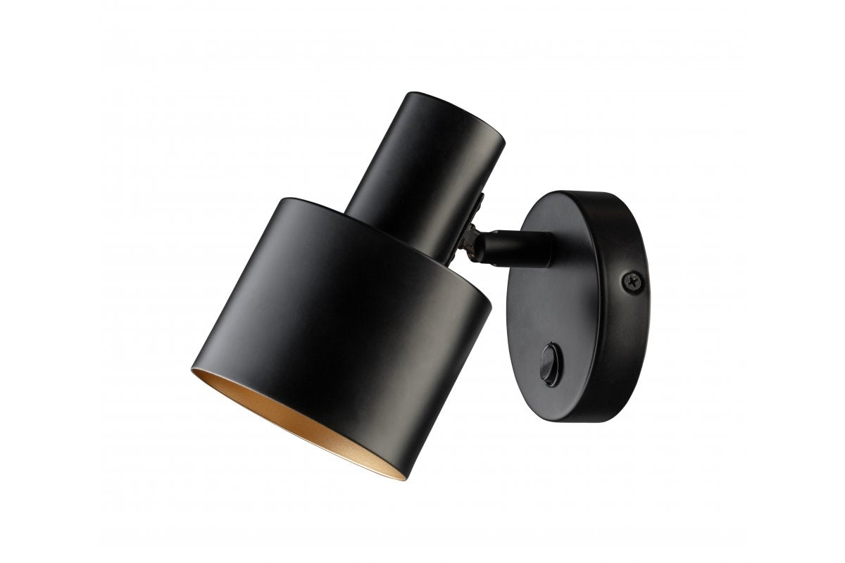 Wall luminaire SELVIA II with on, 3446, max250V, 50/60Hz, 1*E14, max.25 W, IP20, avg. 10 cm, black/gold