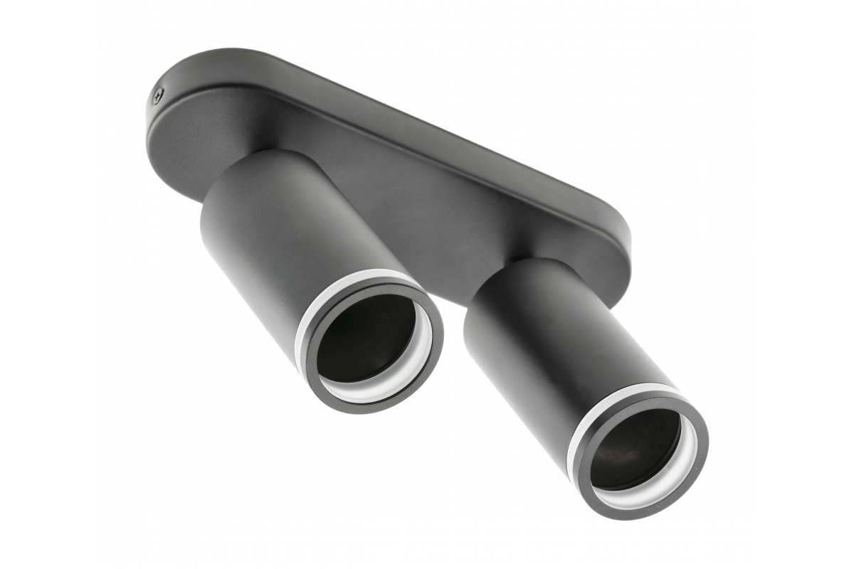 Solis ceiling luminaire, aluminium, 55x100mm, IP20, 2*GU10, max. 50W, max. 250V, 50/60Hz, black