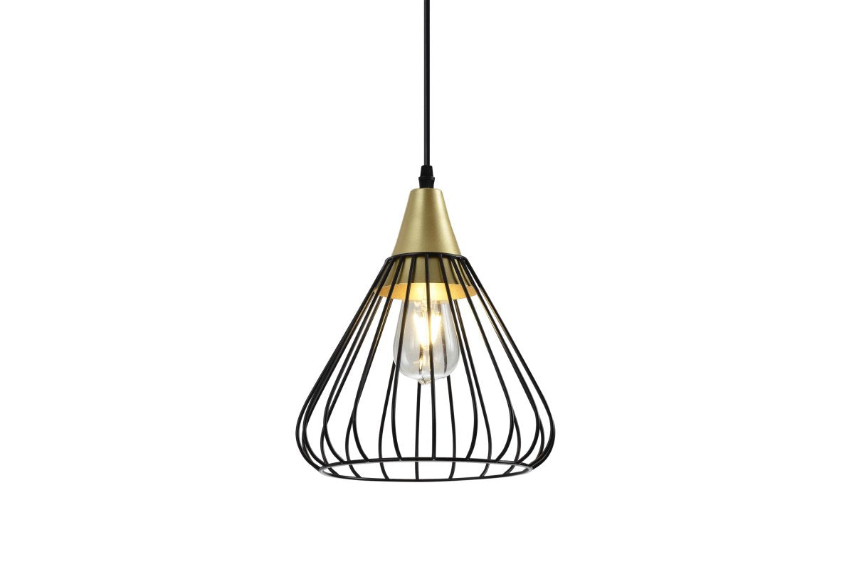 Ceiling fixture TESS,2394,AC220-240V,50/60Hz,1*E27, IP20, Diameter 24 CM,single, black/gold