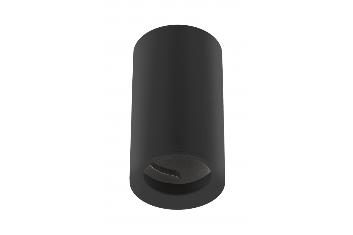 Ceiling luminaire TIPO, alum, 65x115, IP20, max 50W, round black