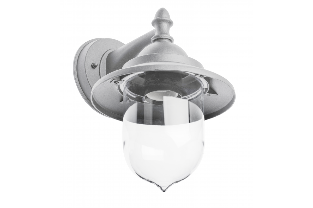 Garden luminaire TOSKANA-AD, E27, MAX.60W, IP54, AC220-240V, 50-60Hz, simple wall lamp, gray