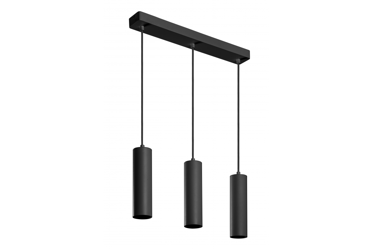 Suspended luminaire TRESOS II, 3xGU10, aluminum, IP20, max. 3x20W, black