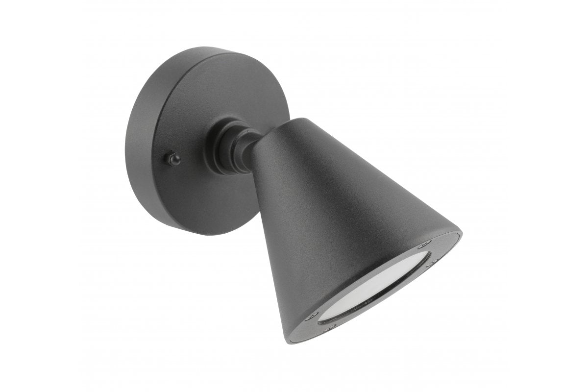 Garden fixture LUSTINO-D , GU10, MAX.20W, IP44, AC220-240V, 50-60Hz, bottom wall lamp, graphite