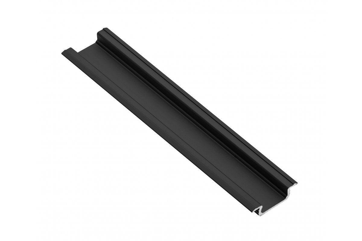 LED aluminum profile with GLAX flange black matt 2 m (mortise)