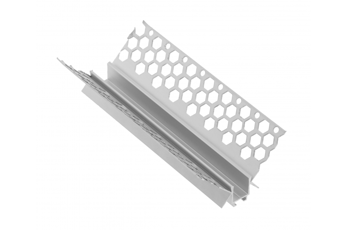 LED profile GLAX angled, internal for GK boards 3m + technical casing, not anodized