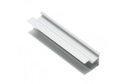 Perfil de aluminio LED estrecho para zócalo, con montantes GLAX PLATE 19 mm plateado L= 3007 mm
