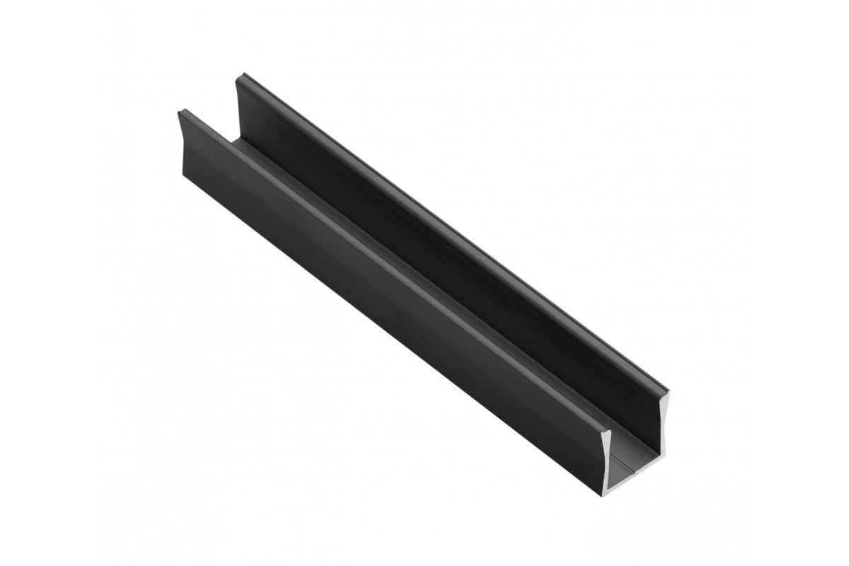 LED Applied Aluminum Profile GLAX Mini High 14mm Black Mat 2m
