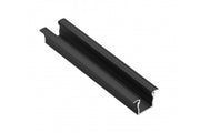Perfil de aluminio para LED con brida mini GLAX, alto 12.5mm, negro mate, 2m (embutido)