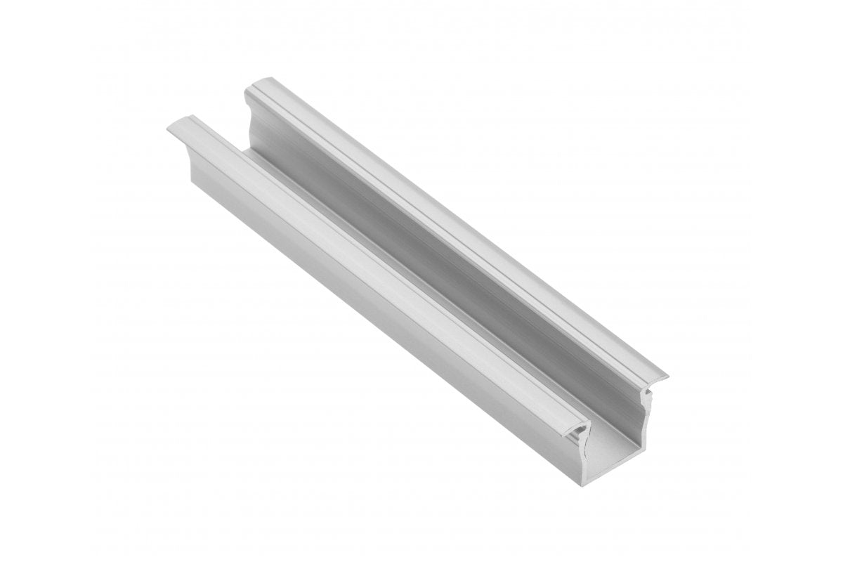 LED Aluminum Profile with GLAX Mini Flange High 12.5mm Silver 2m (Mortise)