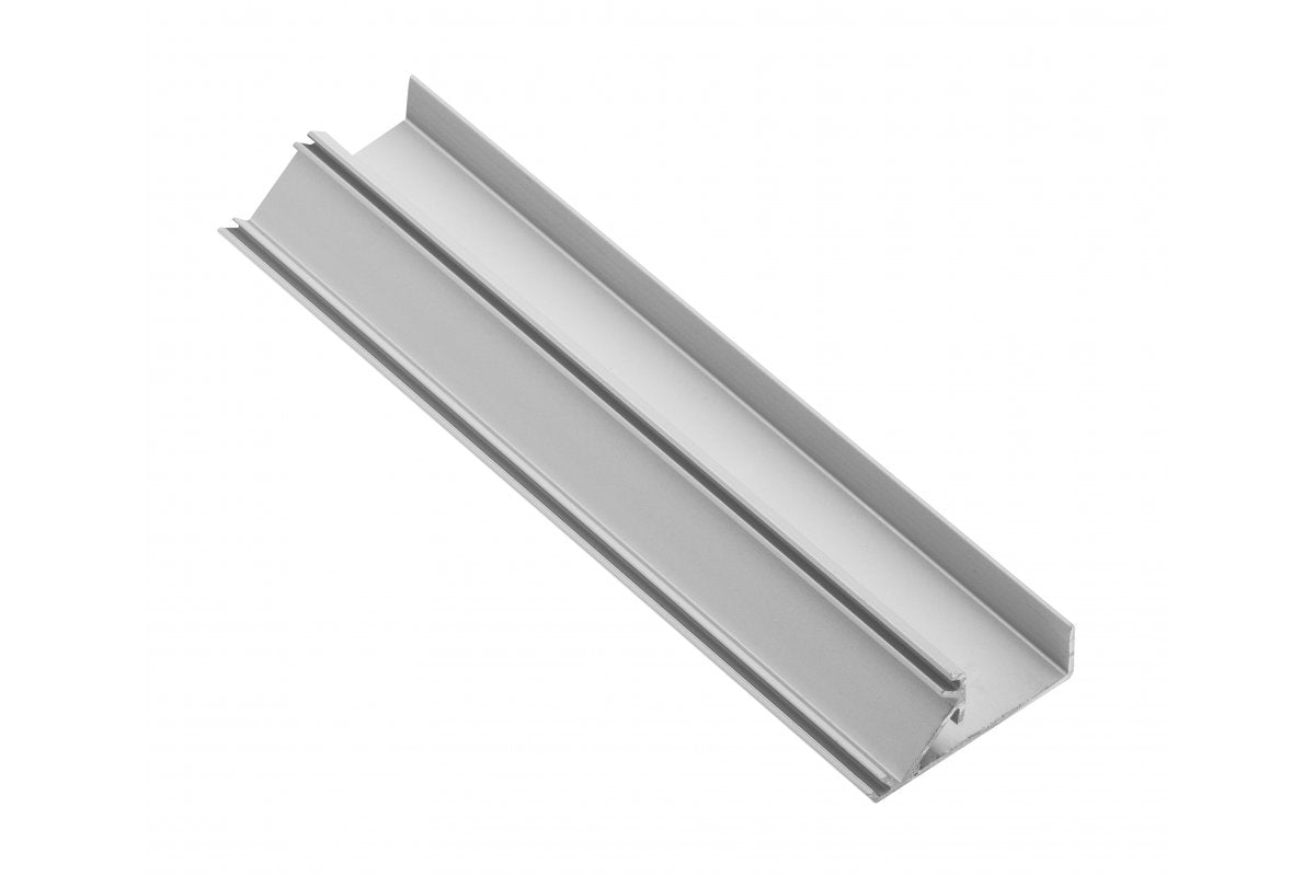 LED aluminum profile plinth, studded GLAX silver PLATE 19mm 3m
