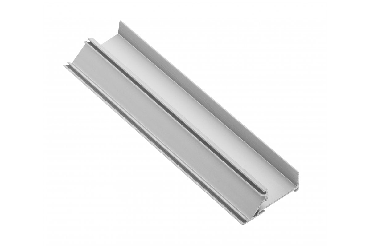 LED aluminium profile plinth, studded (for edging fillings) GLAX silver L= 3007 mm