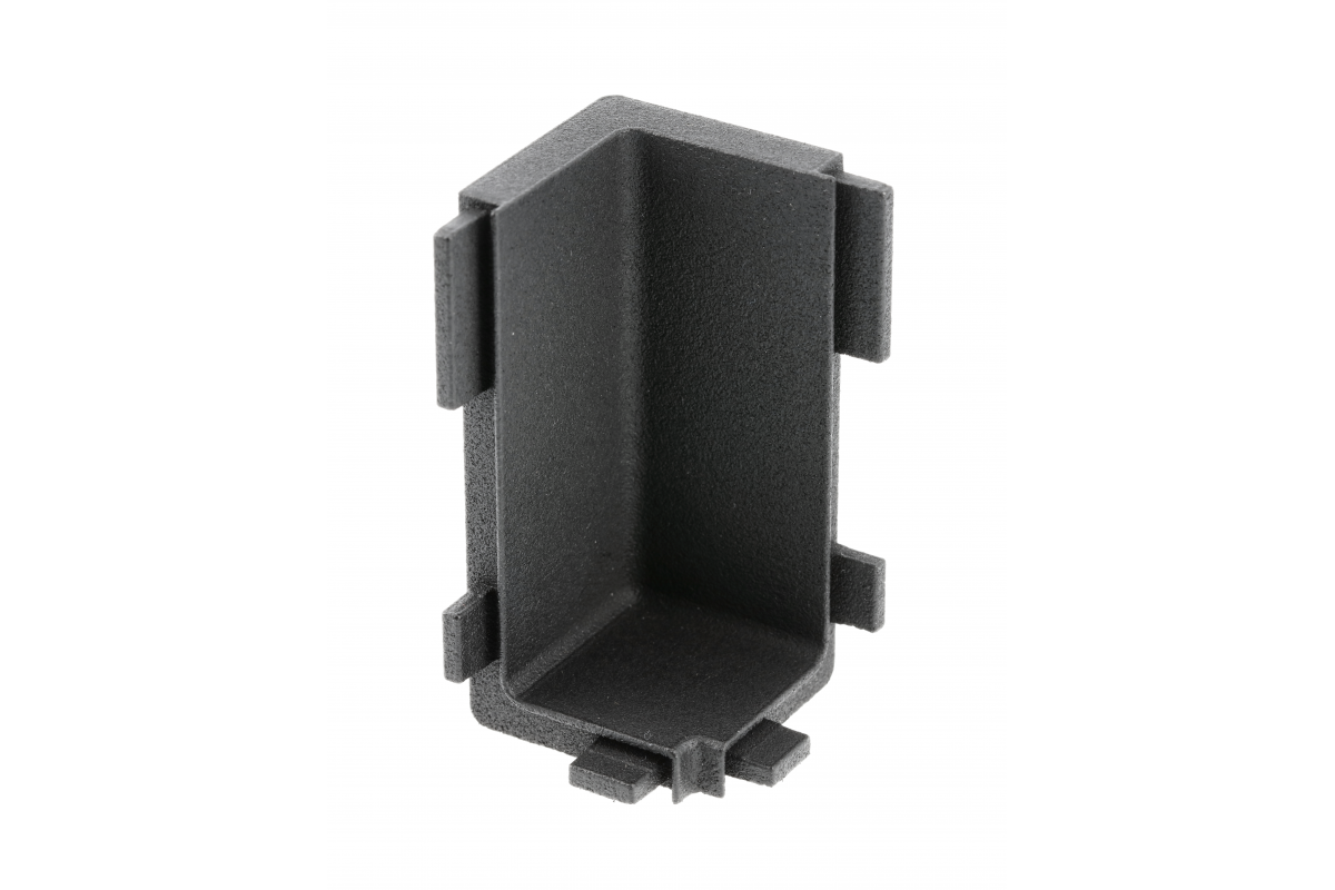 Internal connector VELLO L profile, black, (10 pcs/op.)