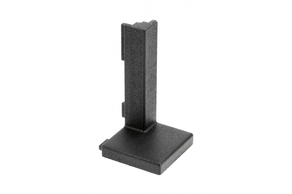 External connector VELLO L profile, black, (10 pcs/op.)
